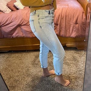 Acid Washed High-Rise Jeans